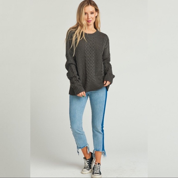 SHOW ME YOUR MUMU Ada Studded Cable Knit Sweater - Picture 4 of 5